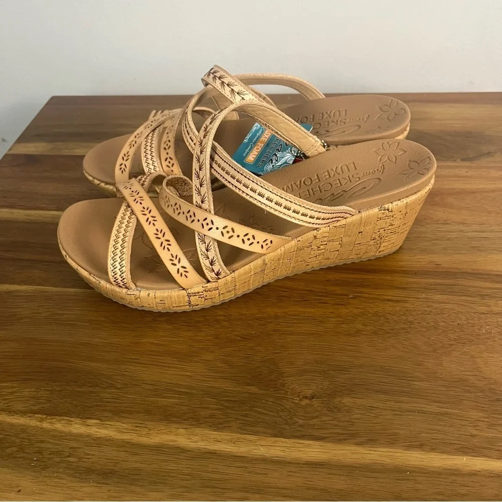 Sketchers BEVERLEE - TIGER POSSE wedge sandal wide size 10 new - Picture 5 of 13